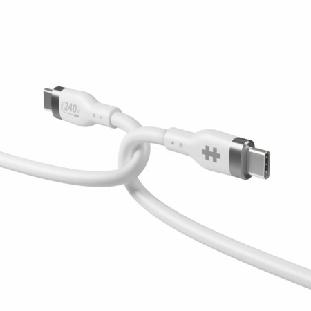 Cable usb tipo c hyper 2m - macho - macho - blanco