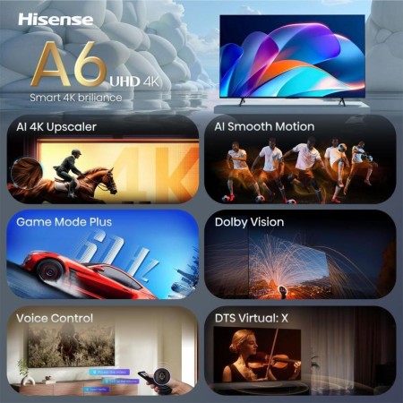 Tv hisense 43 pulgadas led 4k uhd - 43a6s - smart tv