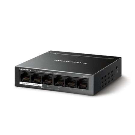 Switch mercusys ms106lp 6 puertos - 10 - 100mbps - rj45 4p poe