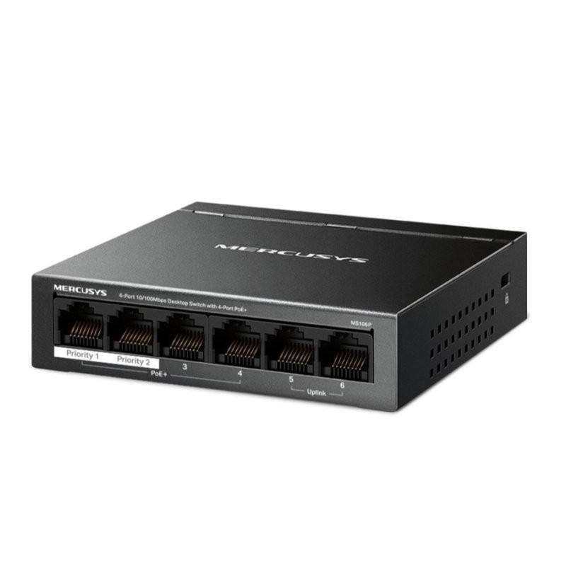 Switch mercusys ms106p 6 puertos
