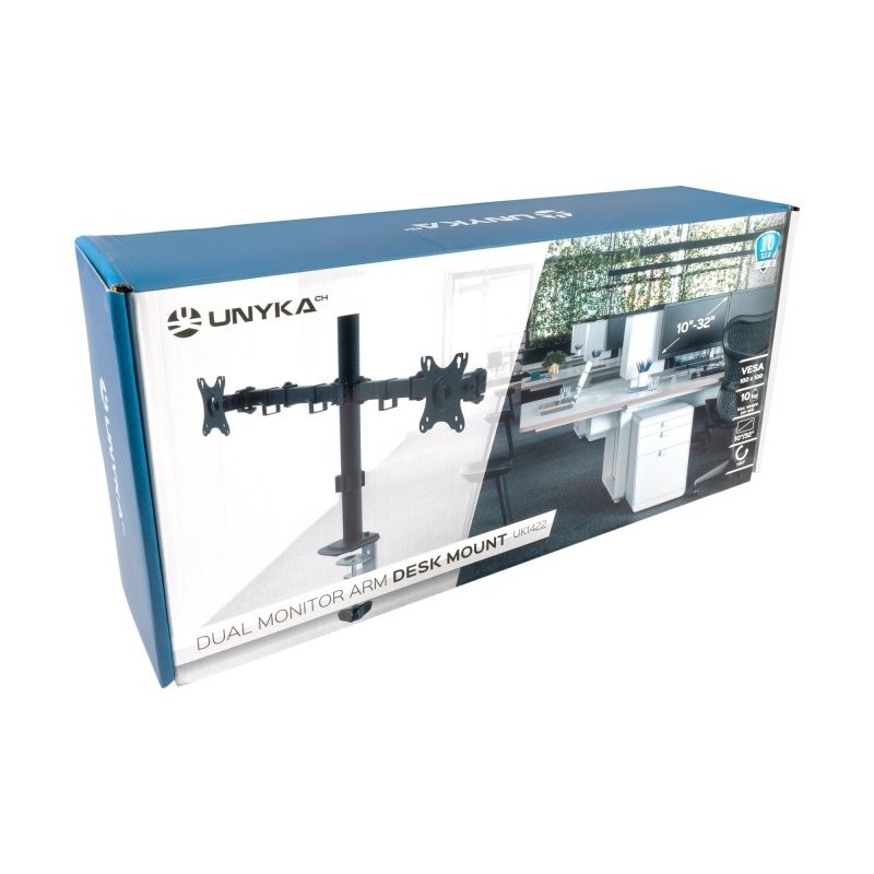 Soporte mesa unykach vesa hasta 32 pulgadas 100x100mm max 10kg brazo doble
