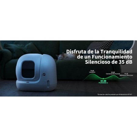 Arenero para Gatos Autolimpiable PetKit PURA MAX 2/ 76L/ Control desde APP/ Blanco Mate