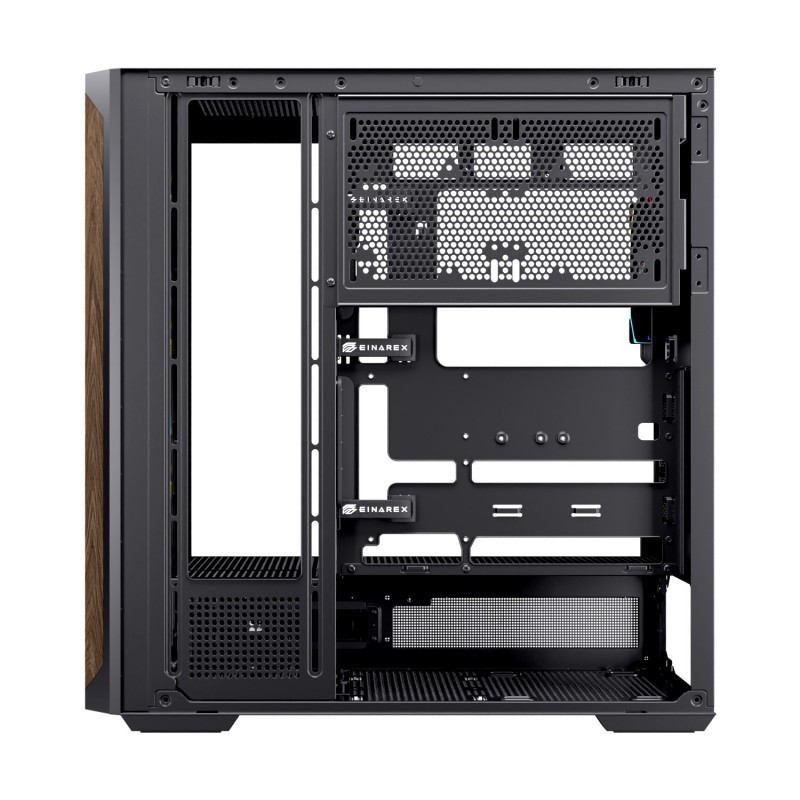 Caja ordenador gaming einarex p800 atx rgb cristal templado negra