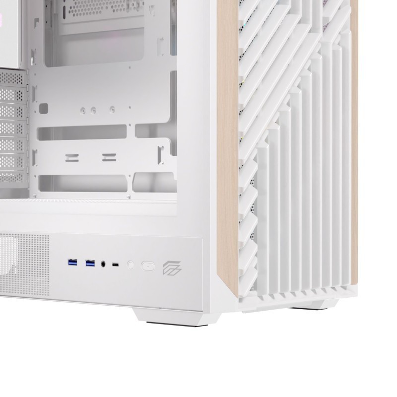 Caja ordenador gaming einarex p800 atx rgb cristal templado blanca