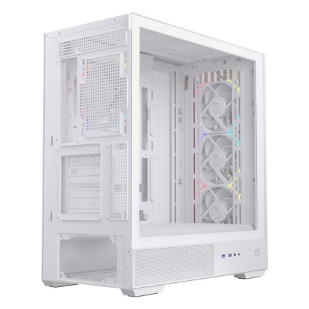 Caja ordenador gaming einarex p800 atx rgb cristal templado blanca