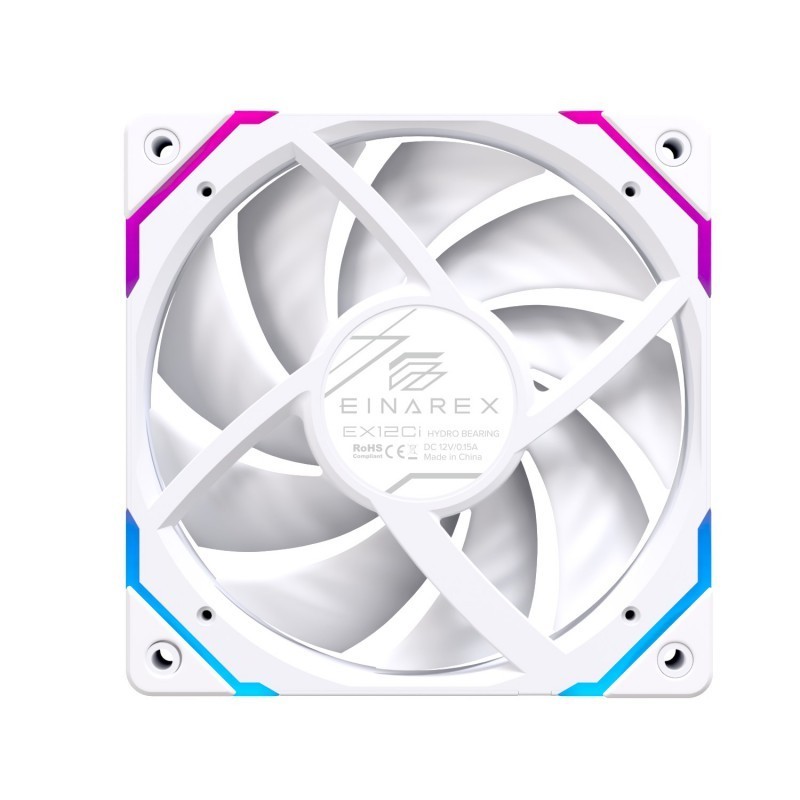 Ventilador caja einarex ex12ci argb 120mm blanco invertido