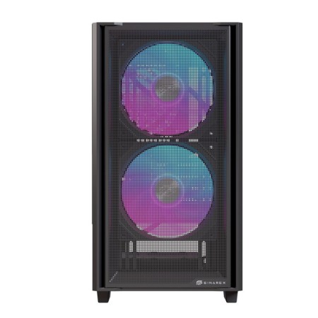 Caja ordenador gaming einarex pm150 matx rgb cristal templado negro
