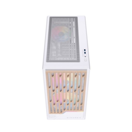Caja ordenador gaming einarex pm400 atx rgb cristal templado blanca