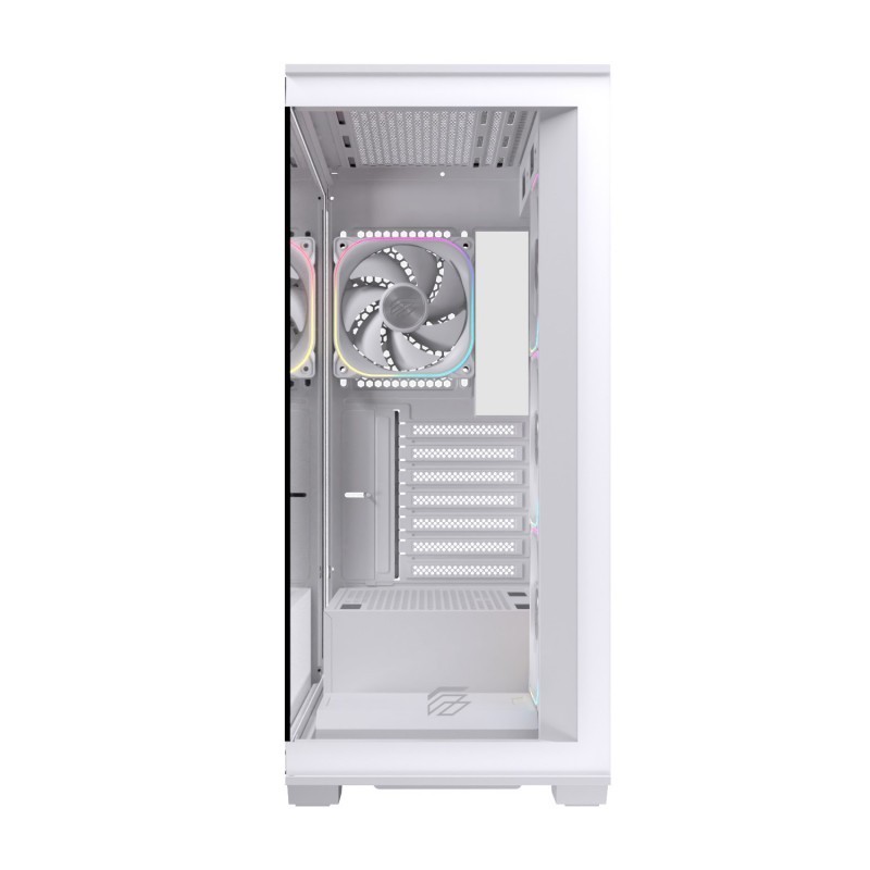 Caja ordenador gaming einarex s700 rgb atx cristal templado blanca