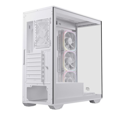 Caja ordenador gaming einarex s700 rgb atx cristal templado blanca