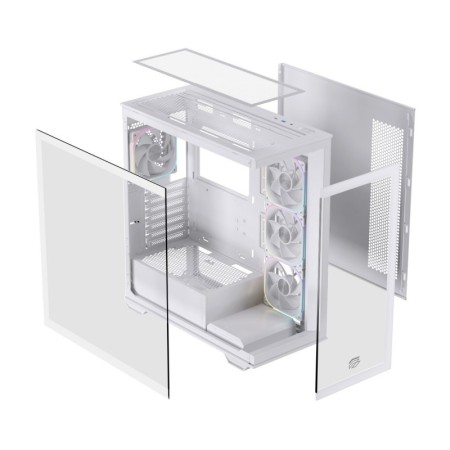 Caja ordenador gaming einarex s700 rgb atx cristal templado blanca
