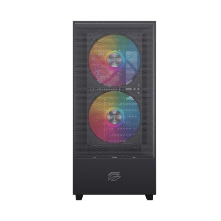 Caja ordenador gaming einarex p100 atx rgb cristal templado negra