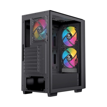 Caja ordenador gaming einarex p100 atx rgb cristal templado negra