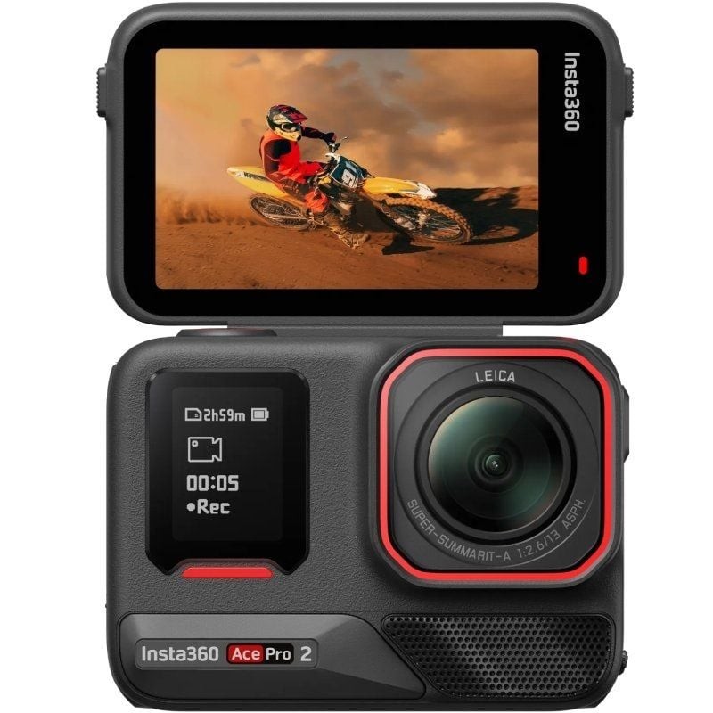 Cámara Digital Deportiva Insta360 Ace Pro 2 Pack de 2 Baterías/ 8K/ Ángulo de visión 180º/ Negra
