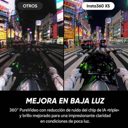 Cámara Digital Deportiva Insta360 X5 Motorcycle Bundle/ 8K/ Ángulo de visión 360º/ Negra