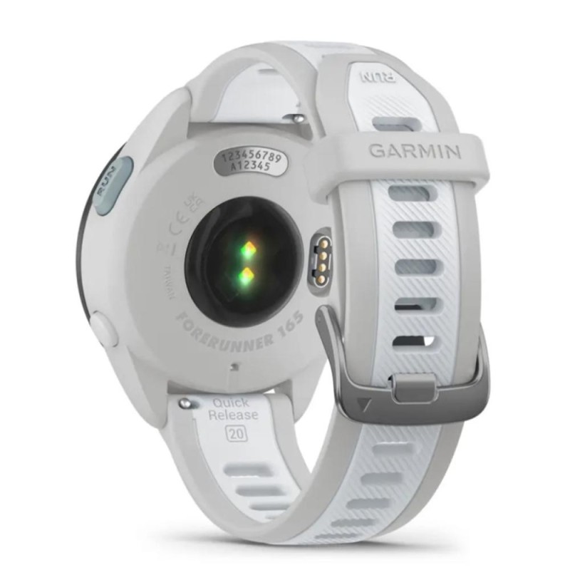 Smartwatch garmin forerunner 165 43mm blanco reloj inteligente para correr con gps - pantalla táctil amoled - métricas optimizad