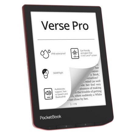 Libro electronico ebook pocketbook verse pro ereader 6 pulgadas 16 gb rojo - passion red