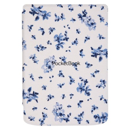 Pocketbook funda shell series verse + verse pro - patron flores blanco azul