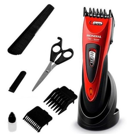 Cortapelos mondial cr - 04 6 accesorios - 2 guias - recargable - 60 minutos