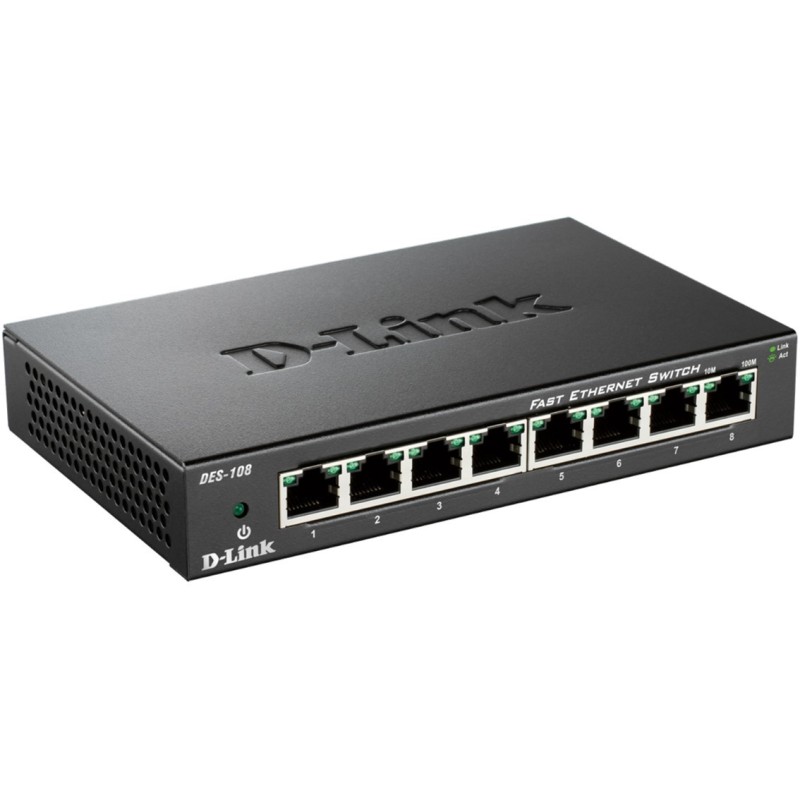 D-Link DES-108 Switch 8x10/100Mbps Metal
