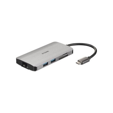 D-Link DUB-M810 Hub USB-C 8 en 1 HDMI/Eth/CardRead