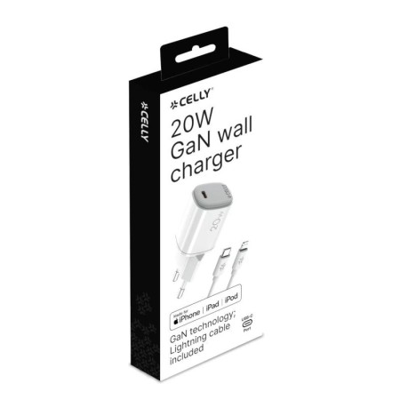 Celly Cargador Gan 1C 20w+ C A Light + Cable