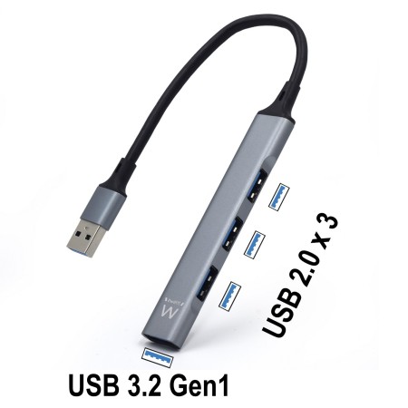 EWENT Hub Slim Usb 4 puertos