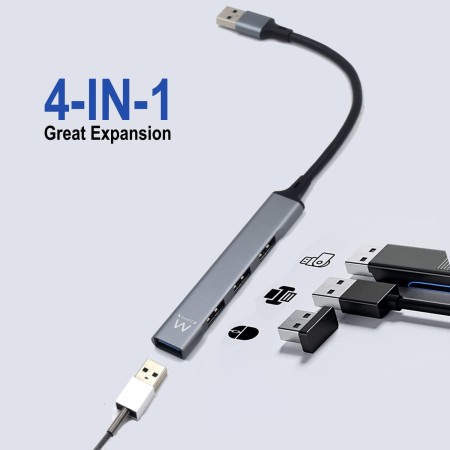 EWENT Hub Slim Usb 4 puertos
