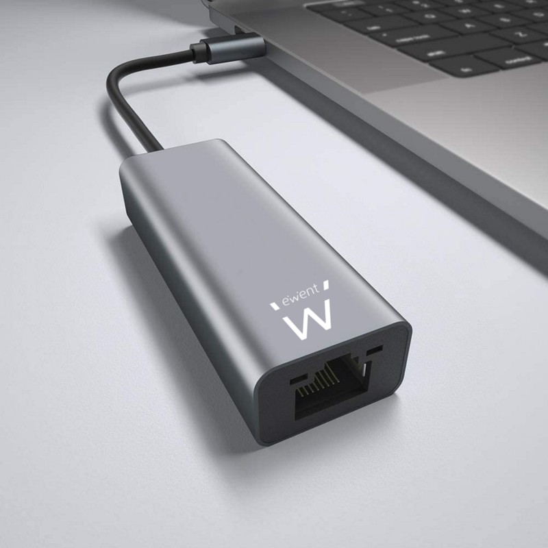 EWENT ADAPTADOR DE RED GIGABIT USB-C ALUMINIO