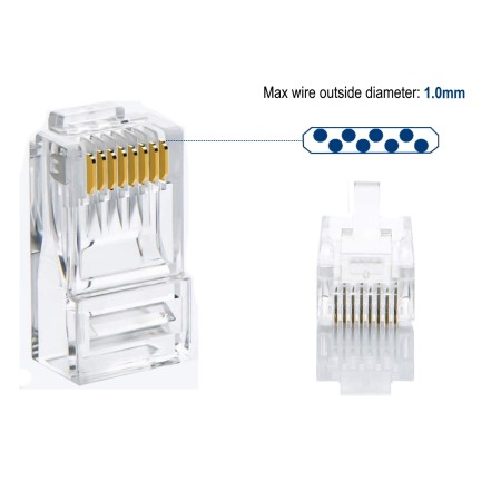 Ewent Conector Modular CAT 6 U/UTP, 100pcs