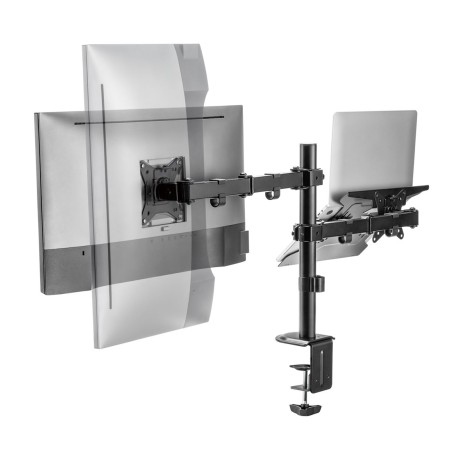 Soporte de escritorio ewent ew1519 para monitor hasta 34 pulgadas y portatil hasta 15.6 pulgadas carga maxima 9kg