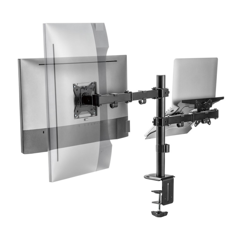 Soporte de escritorio ewent ew1519 para monitor hasta 34 pulgadas y portatil hasta 15.6 pulgadas carga maxima 9kg