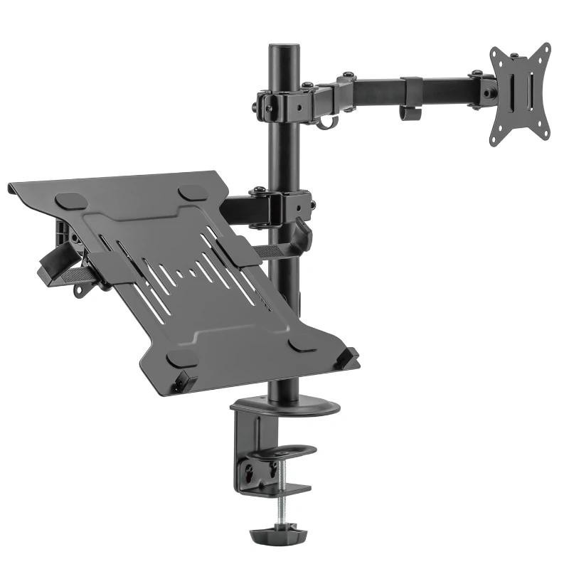 Soporte de escritorio ewent ew1519 para monitor hasta 34 pulgadas y portatil hasta 15.6 pulgadas carga maxima 9kg