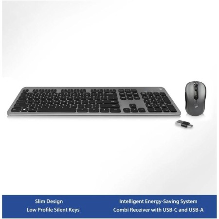Kit teclado + mouse raton ewent ew3272 wireless inalambrico