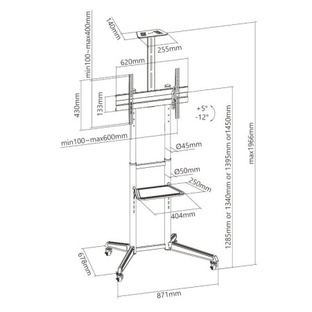 Soporte de suelo ewent ew1539 hasta 70 pulgadas max 50kg