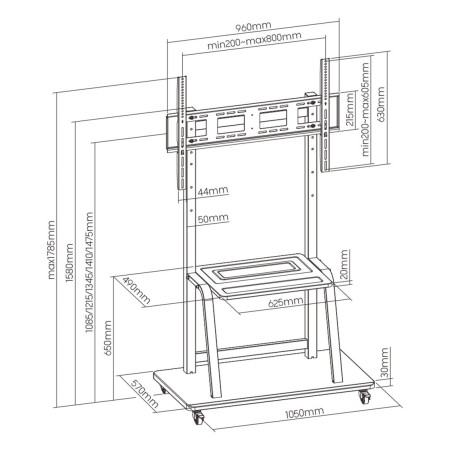 Soporte de suelo ewent ew1544 para tv hasta 100 pulgadas carga maxima 150kg