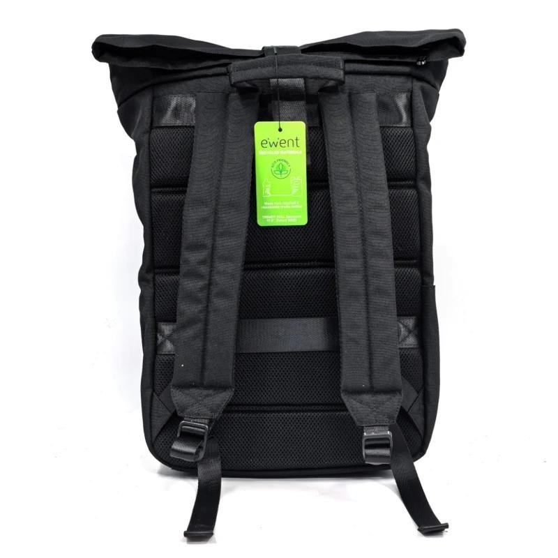 Mochila unisex ewent trendy roll para portatil 17.3 pulgadas negra