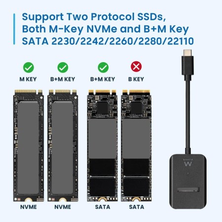 Docking station ewent para ssd m.2 usb tipo c