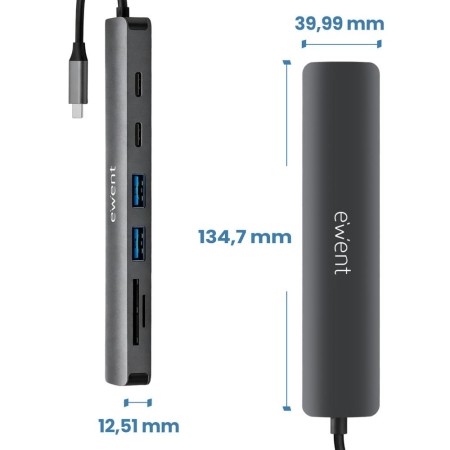 Docking station ewent ew1152 usb tipo c 7 en 1
