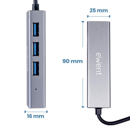 Hub ewent ew1159 usb tipo c - usb 3.2 4 en 1