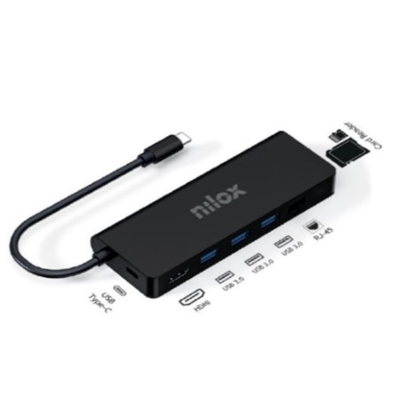 Nilox Dock Usb c 8 en 1 Negro
