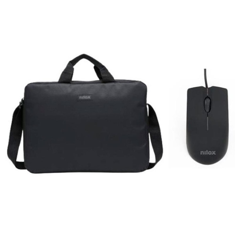 NILOX Maletín 15.6″Negro+Ratón USB 1000dpi