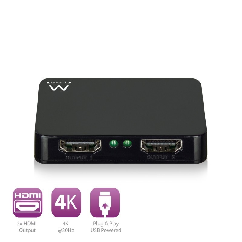 Splitter 4k hdmi 1 x 2 ewent ew3720