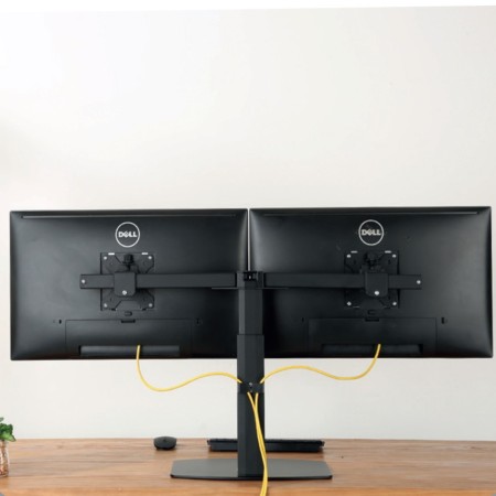 Soporte de mesa ewent ew1538 con resorte de gas para 2 monitores de hasta 27 pulgadas