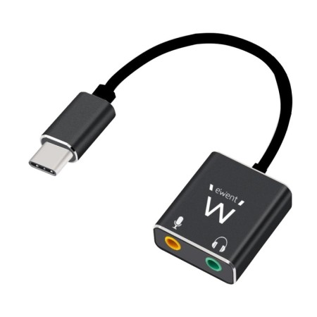 Cable adaptador de audio ewent usb tipo c a jack 3.5mm x2