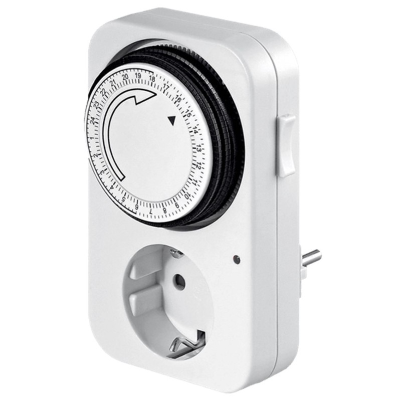 Programador silver electronic analógico - 24 horas - 3600w - 250v - 16a - 50hz - ip 20 - ajustable 15 minutos - 24h negro