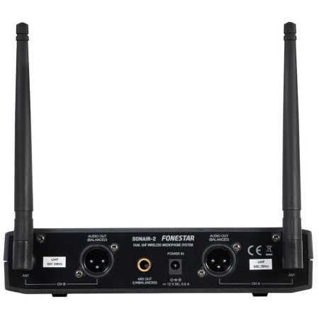 Micrófono Inalámbrico Doble Mano UHF Fonestar SONAIR-2M/ Incluye Receptor