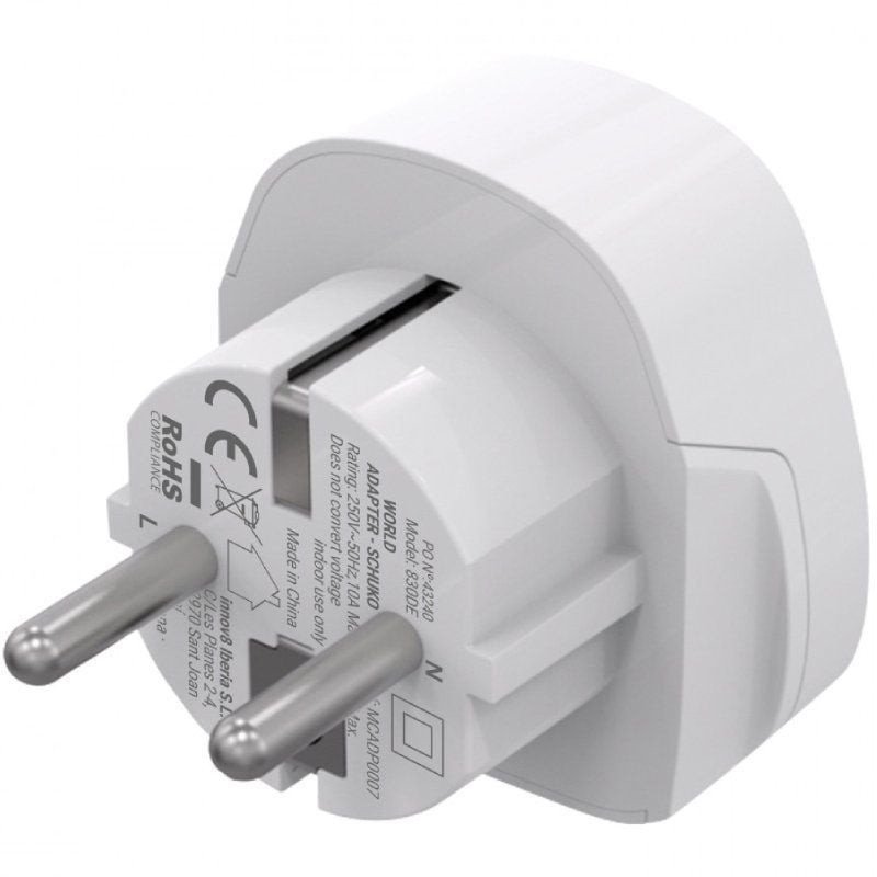 Enchufe Universal Muvit For Change MCADP0007/ 1 Toma de Corriente/ Blanco