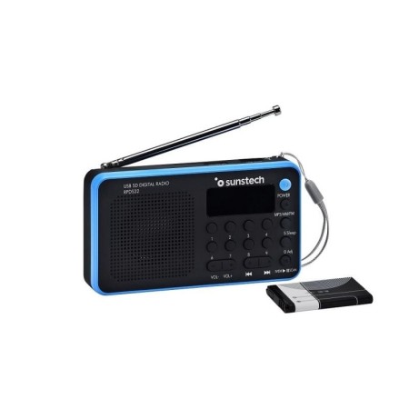 Radio Portátil Sunstech RPDS32BL/ con Batería/ Negra y Azul