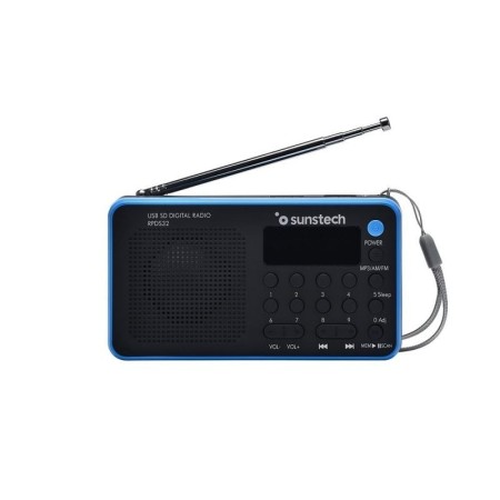 Radio Portátil Sunstech RPDS32BL/ con Batería/ Negra y Azul